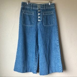 Free People Wide Leg Cropped Jeans